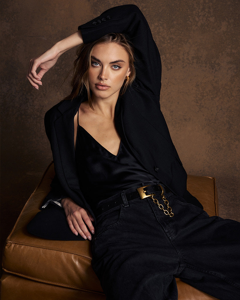 Ledger Belt / Black & Gold
