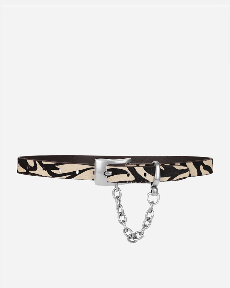 Ledger Zebra Hair Calf Belt