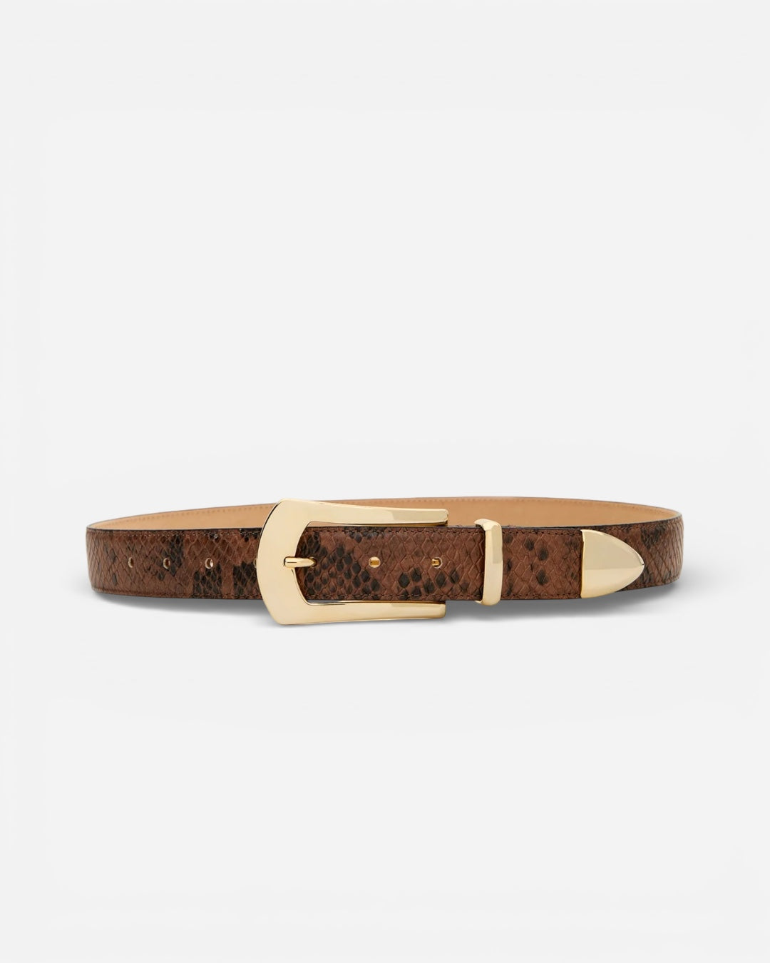 Knox Brown Python Embossed Leather Belt | Linea Pelle