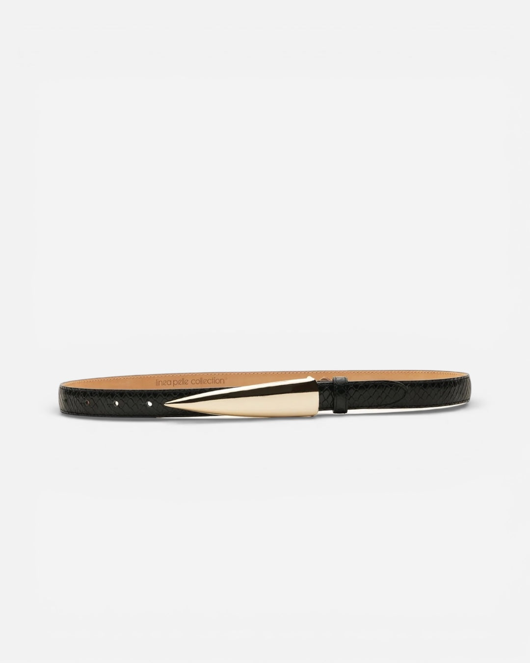 Arlo Hunter Green Python Embossed Leather Belt | Linea Pelle display picture 2