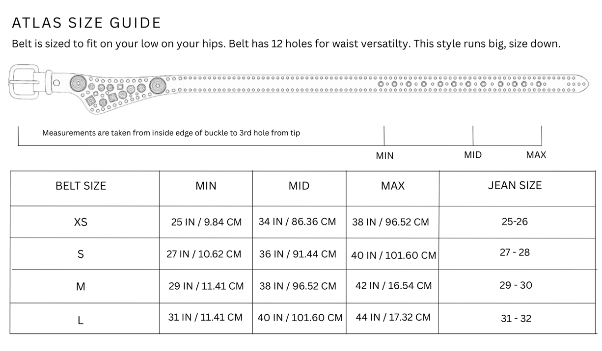 Size chart for Atlas / Black