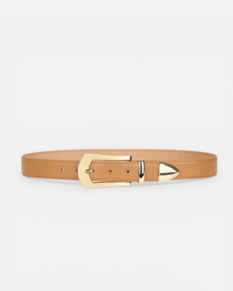 Knox Pebbled Camel Leather Belt | Linea Pelle