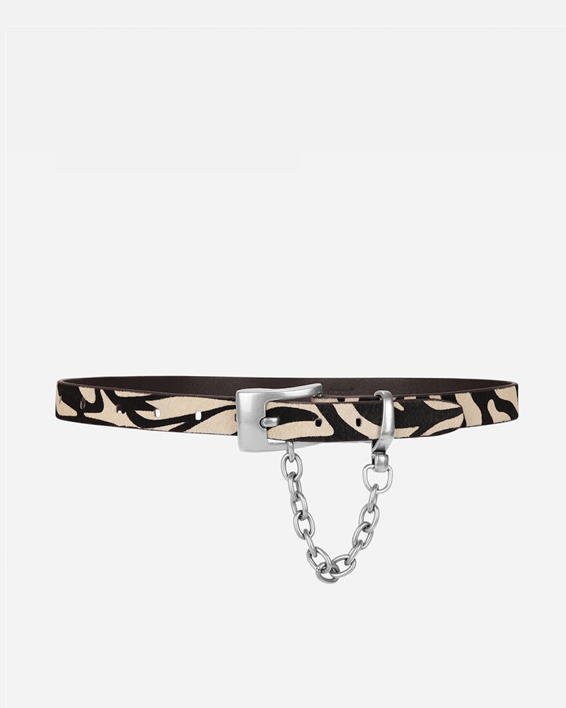 Ledger Zebra Hair Calf Belt