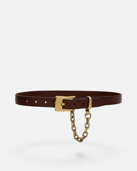 Linea Pelle Belt - Ledger / Chestnut Vintage - Medium Linea Pelle Woven Leather Belt Brass Buckle Rings 30-33  main image 3