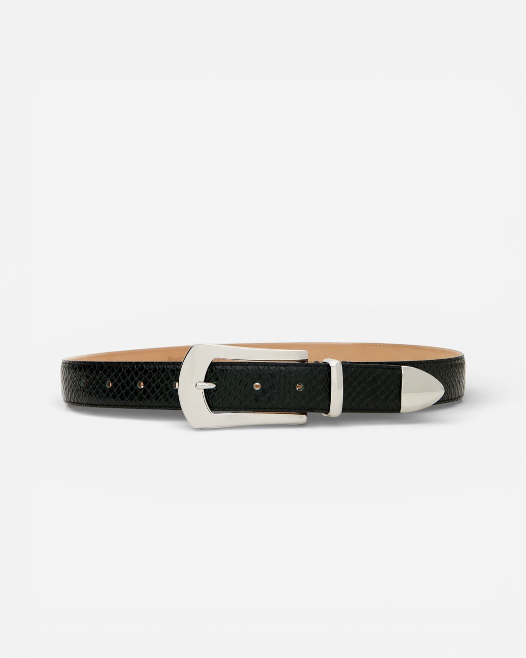 Knox Hunter Green Python Embossed Leather Belt | Linea Pelle